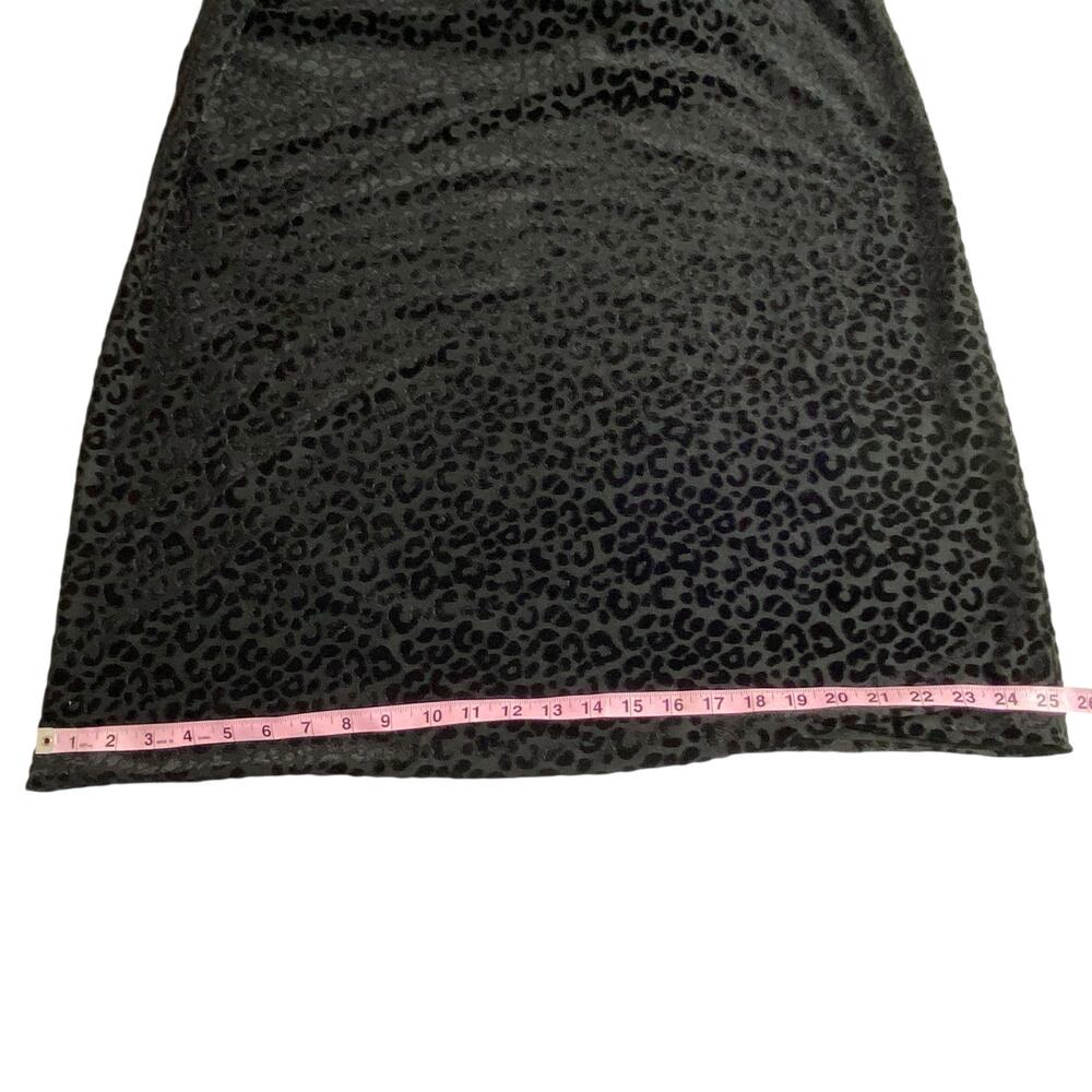 Nine West Shift Dress Black Leopard Print Velvet Burnout Size 16 Indie Witchy - Picture 14 of 16